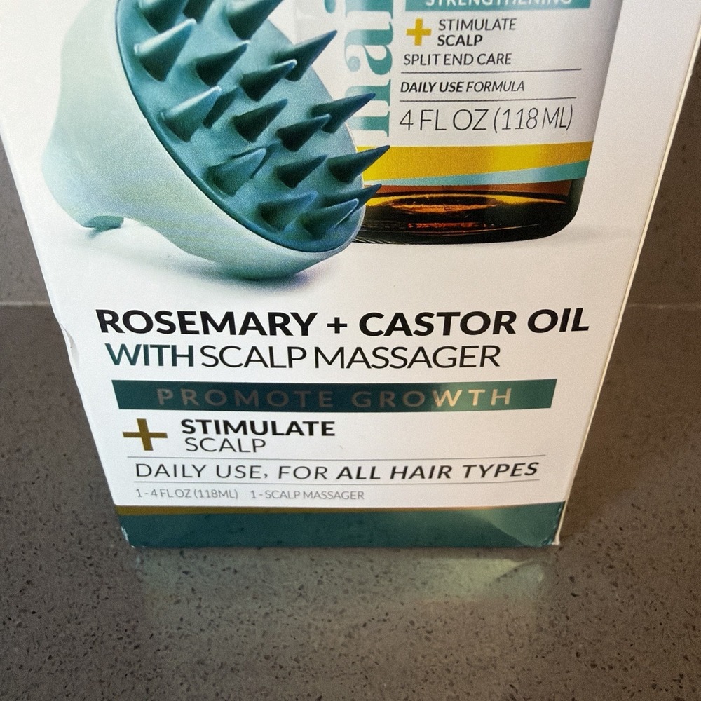 Artnaturals Organic Rosemary & Castor Hair Growth Oil + Scalp Massager Set – Hai - Picture 2 of 5